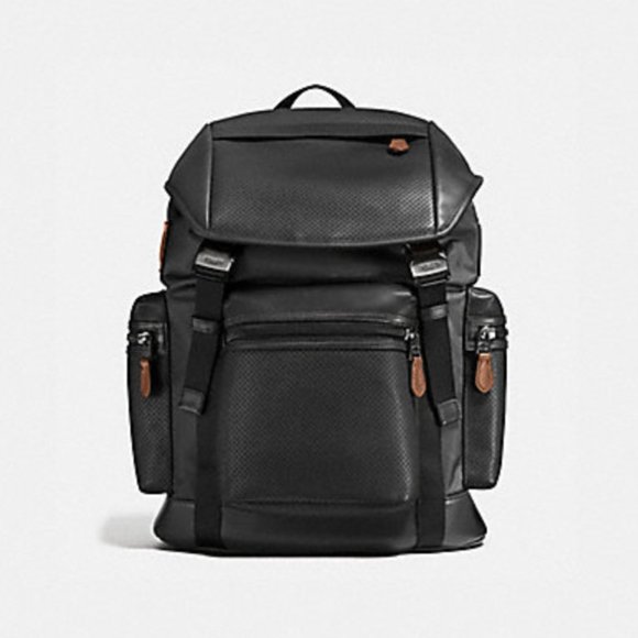 Coach Other - COACH Terrain Trek Pack Backpack Perforated Mixed Materials Black Dark Saddle